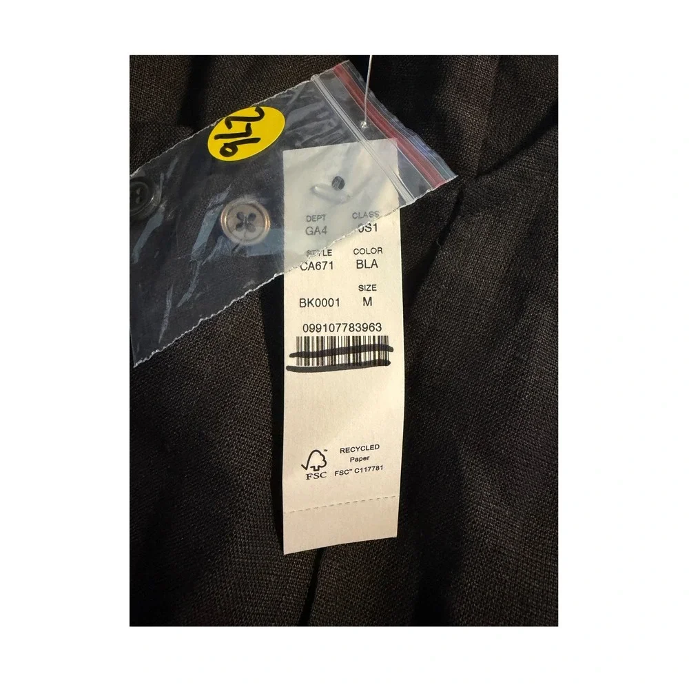J. Crew Seamed 100% Linen Maxi Dress Black Removable Belt M